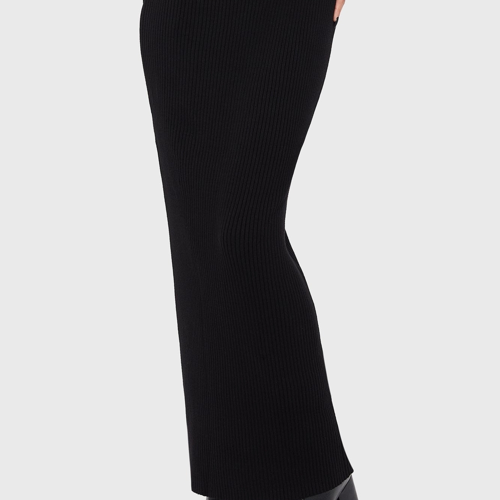 Killstar Belinda's Woe Black Ribbed Knit Maxi Skirt